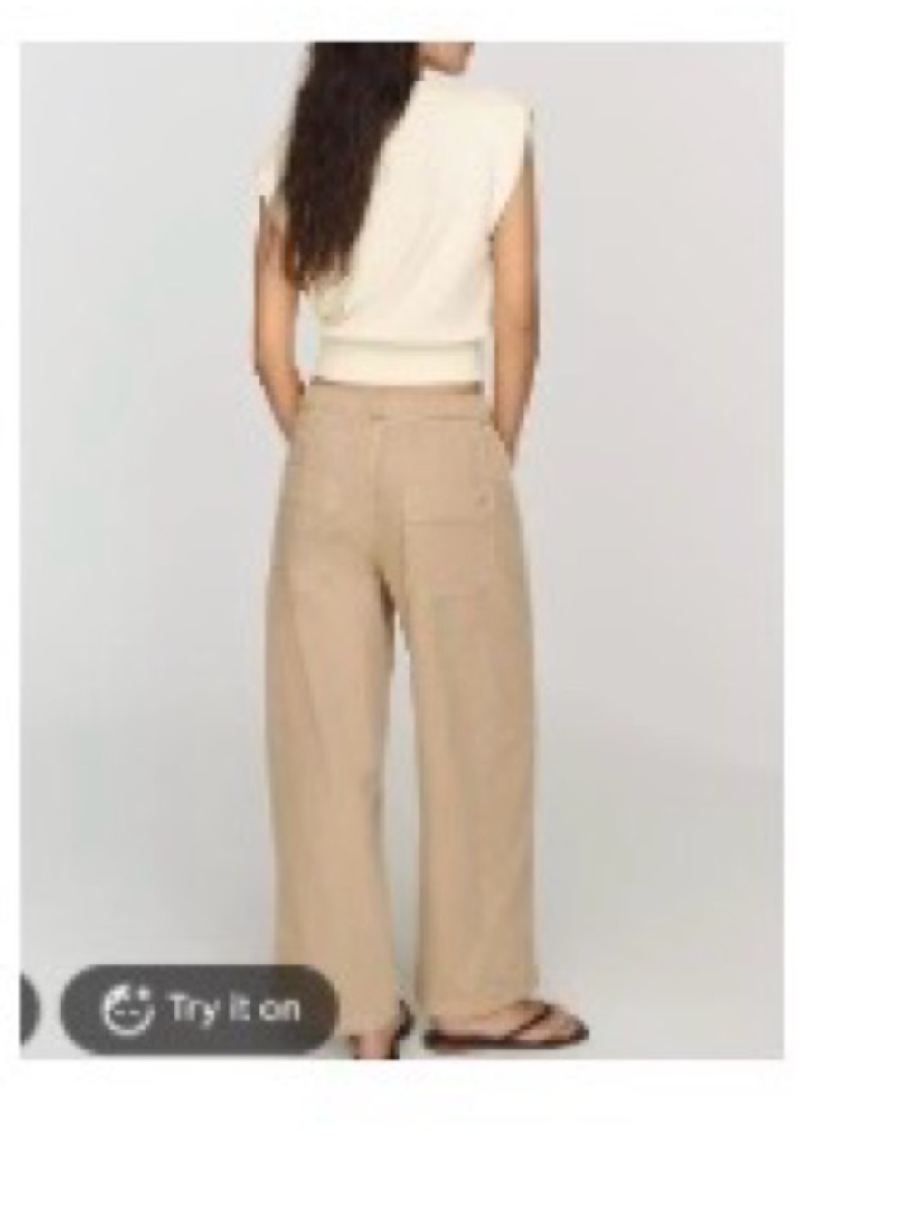 Pilcro Light Beige Wide-Leg Chino Pants
